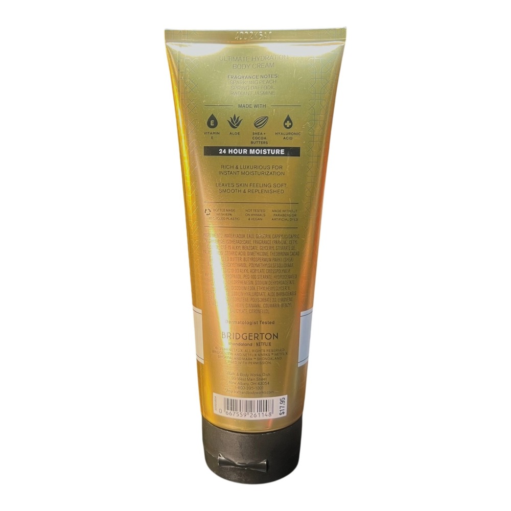 Bath & Body Works Bridgerton Diamond of the Season Body Cream 8oz Peach Jasmine - Picture 2 of 6